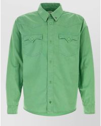 Versace - Cotton Shirt Long Sleeves Button Collar - Lyst
