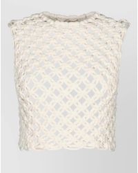 Alaïa - Sleeveless Square Knit Cropped Top - Lyst