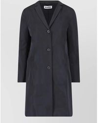 Jil Sander - Long Sleeve Coat Notched Lapel Back Vent - Lyst