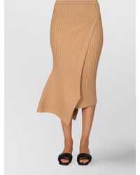 Stella McCartney - Ribbed Cotton Midi Skirt - Lyst