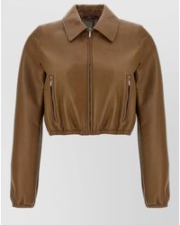 Gucci - Lamb Leather Cropped Jacket - Lyst
