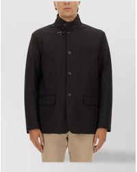 Fay - High Collar Long Sleeve Jacket With Pockets - Lyst