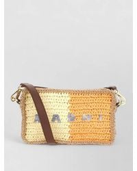 Marni - Raffia Crossbody Bag Woven Texture Strap - Lyst
