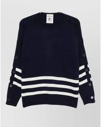 Semicouture - Striped Wool Cashmere Crew Neck Jumper - Lyst
