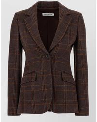 Max Mara - Embroidered Wool Blend Blazer - Lyst