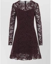 Ermanno Scervino - Floral Lace Long-Sleeve Mini Dress - Lyst