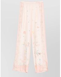 forte_forte - Silk Trousers Wide Leg Floral Print Slits - Lyst