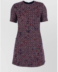 Gucci - Wool Tweed Short-Sleeve Mini Dress - Lyst