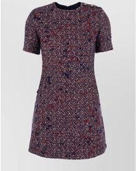 Gucci - Wool Tweed Short-Sleeve Mini Dress - Lyst