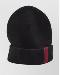 Gucci - Ribbed Knit Beanie Featuring Web Motif - Lyst