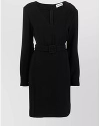 P.A.R.O.S.H. - V-Neck Belted Cutout-Sleeve Mini Dress - Lyst