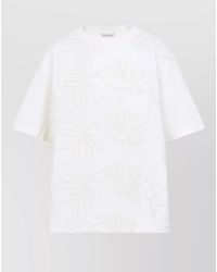Moncler - Cotton Floral‑Embroidered Short-Sleeve T-Shirt - Lyst
