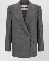 Jil Sander - Wool Blazer Single Breasted Structured Shoulders - Lyst