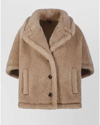 Max Mara - Faux Fur Coat Alpaca Cashmere Silk - Lyst
