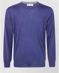 Brunello Cucinelli - Crew Neck Long Sleeve Knit Top - Lyst