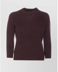 Roberto Collina - Soft Textured Crewneck Sweater With Ribbed Cuffs - Lyst