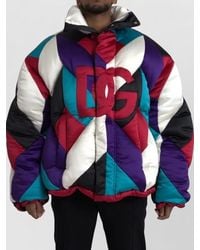 Dolce & Gabbana - Logo Windbreaker Puffer Jacket - Lyst