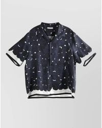 Givenchy - Silk Floral Print Short Sleeve Shirt - Lyst