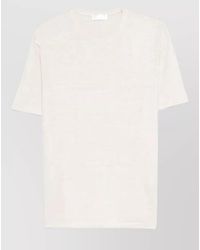 Roberto Collina - Linen Round Neck Short Sleeve T-Shirt - Lyst