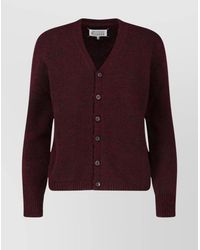 Maison Margiela - Wool V-Neck Long-Sleeve Cardigan - Lyst