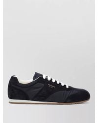 Prada - Sneakers Round Toe Rubber Sole Suede Panels - Lyst