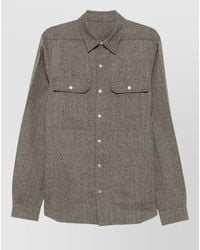 Rick Owens - Wool Shirt Jacket Pointed Collar Design - Lyst