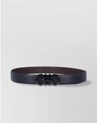 Ferragamo - Adjustable Double Buckle Reversible Leather Belt - Lyst