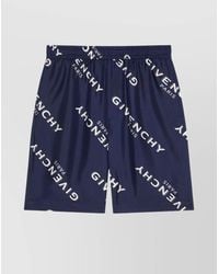 Givenchy - Silk Logo Print Bermuda Shorts - Lyst