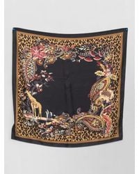 Etro - Silk Square Foulard Giraffe Floral Leopard - Lyst