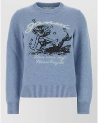 Ganni - Wool Blend Sweater Crew Neck Graphic - Lyst