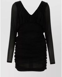 Saint Laurent - Cupro Mini Dress - Lyst