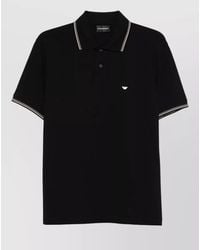 Emporio Armani - Logo Polo Shirt Short Sleeve Contrast Collar - Lyst