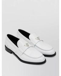 Prada - Loafers Round Toe Stitched Detailing Design - Lyst