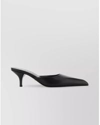Prada - Leather Mules With Kitten Heel And Pointed Toe - Lyst