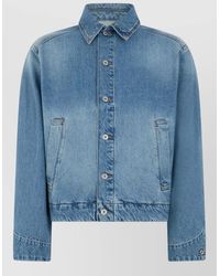 Jacquemus - Cropped Denim Jacket Straight Cut Rolled Sleeves - Lyst
