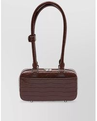 Self-Portrait - Mini Leather Crocodile-Effect Clutch Bag - Lyst