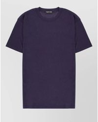 Tom Ford - Lyocell Blend Logo Embroidered Crew Neck T-Shirt - Lyst