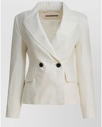 Sandbeige - Tailored Jacket Coat Back Vent Buttoned Cuffs - Lyst