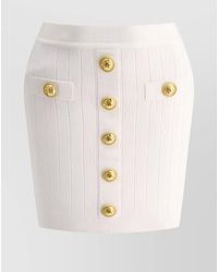 Balmain - Ribbed-Knit High-Rise Mini Skirt - Lyst