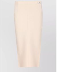 Elisabetta Franchi - Tight Fit High Waist Skirt With Button And Seam Accents - Lyst