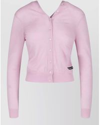 Alexander Wang - Cropped V Neck Long Sleeve Top - Lyst