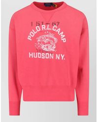 Polo Ralph Lauren - Crew Neck Graphic Print Long Sleeve T-Shirt - Lyst