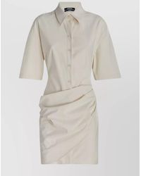 Jacquemus - Draped Cutout Mini Shirt Dress - Lyst