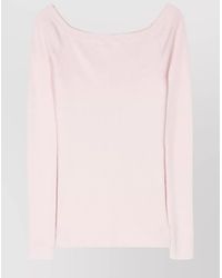P.A.R.O.S.H. - Fine-Ribbed Long-Sleeve Knitted Top - Lyst