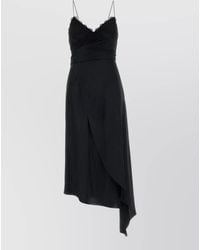 Moschino - Satin Dress Asymmetric Hem Draped Design - Lyst