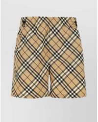 Burberry - Check Print Waterproof Bermuda Shorts - Lyst