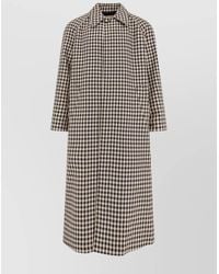 Valentino - Wool And Cotton Coat With Vichy Motif - Lyst