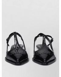 Miu Miu - Calfskin Leather Mid-Heel Pumps - Lyst