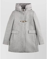 Fay - Wool Hooded Midi Single-Breasted Coat - Lyst