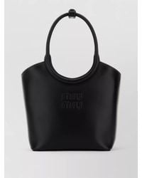 Miu Miu - Ivy Leather Tote Bag Structured Top Handles - Lyst
